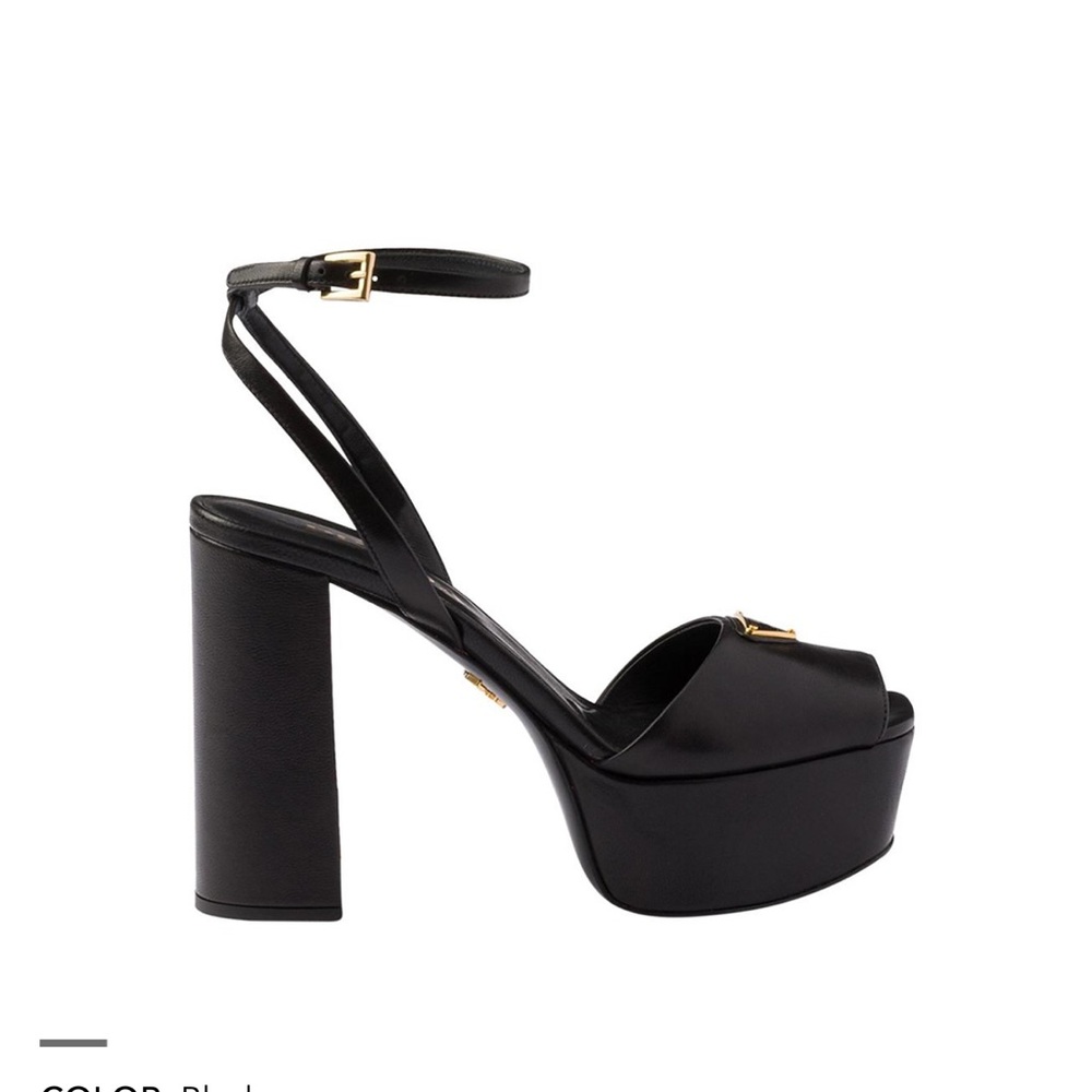 Prada Black Nappa Leather Platform Sandals new - Picture 2 of 7